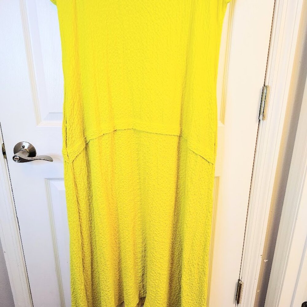 NEW LBISSE Maxi Dress Drop Waist Ankle-Length in Yellow Size XL Resort Vacation - Picture 3 of 8